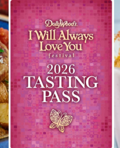 I Will Always Love You Festival Tasting Pass Header Image with Festival Logo and images of food